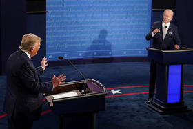 El presidente Donald Trump y el candidato demócrata Joe Biden intercambiaron ataques en el primer debate presidencial