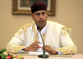 Seif el Islam, uno de los hijos de Muamar el Gadafi, en esta foto de archivo