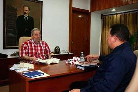 Fidel Castro se reúne con Hugo Chávez en La Habana