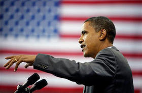 El candidato demócrata Barack Obama, durante un mitin en Green Bay, Wisconsin, el 22 de septiembre. (AP) El candidato demócrata Barack Obama, durante un mitin en Green Bay, Wisconsin, el 22 de septiembre