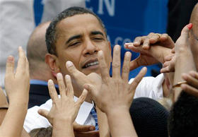 El candidato demócrata, Barack Obama, durante un acto electoral