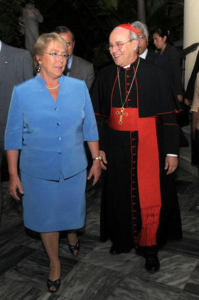 La entrevista 'privada' del cardenal Ortega con Bachelet (GOBIERNO DE CHILE)