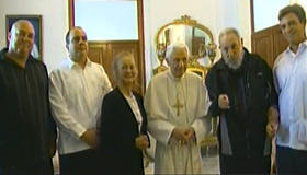Encuentro de Benedicto XVI con Fidel Castro, esposa e hijos