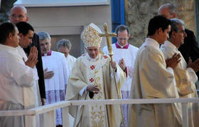 El papa Benedicto XVI durante la misa en la Plaza de la Revolución
