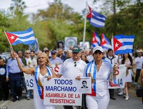 Damas de Blanco, de visita en Miami y marchando en esta ciudad estadounidense