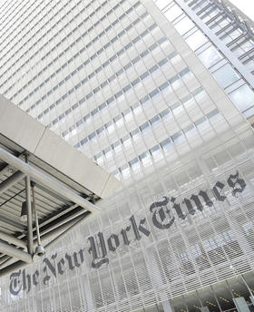 Exterior de las oficinas del diario The New York Times, en Nueva York