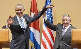 Conferencia de prensa de los mandatarios Barack Obama y Raúl Castro en La Habana