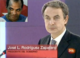 Orlando Zapata. Reacciones internacionales, Rodríguez Zapatero a través del canal 24 horas de TVE.