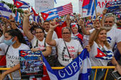 Protesta de cubanos exiliados en Miami