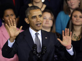 El presidente Barack Obama durante su visita a Miami en noviembre de 2013, en la cual se reunió con disidentes cubanos