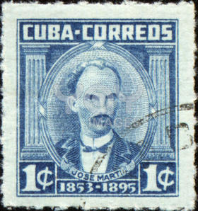 Sello postal con la imagen de José Martí