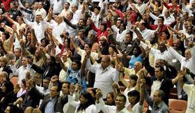 Delegados en el acto de clausura del VI Congreso del Partido Comunista de Cuba