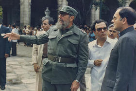 Fidel Castro en el casco histórico de La Habana