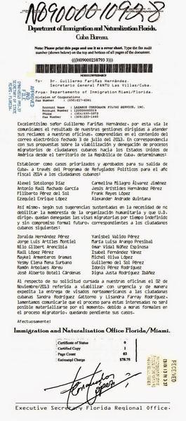 Documento que es una burda falsificación para ser usada contra Guillermo Fariñas