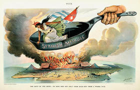 Litografía en un periódico estadounidense de 1898
