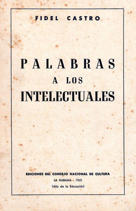 Portada de la primera edición de “Palabras a los intelectuales”, de Fidel Castro