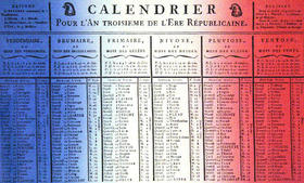 Calendario de la época de la Revolución Francesa. Calendario de la época de la Revolución Francesa