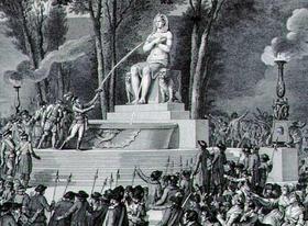 Grabado que representa la Fuente de la Regeneración, en París, durante la Revolución francesa