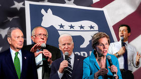 Los principales aspirantes a la candidatura demócrata en esta composición fotográfica