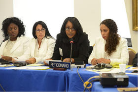 Laritza Diversent, directora de Cubalex, habla en una audiencia de la Comisión Interamericana de Derechos Humanos