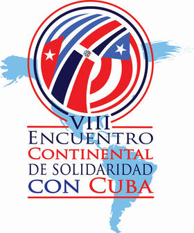 Cartel de la convocatoria al VIII encuentro continental de solidaridad con Cuba