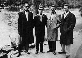De izquierda a derecha, Fructuoso Rodríguez, Joe Westbrook, Faure Chomón y Juan Nuiry, en la Ciudad de México, 1956