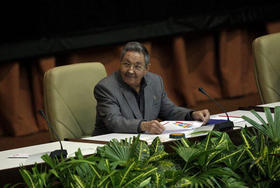 El gobernante cubano Raúl Castro durante la primera Conferencia Nacional del Partido Comunista de Cuba