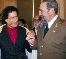 Muamar el Gadafi y Fidel Castro