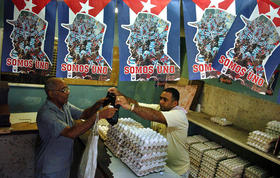 Venta de huevos en Cuba