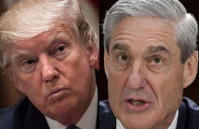 Donald Trump y Robert Mueller en este montaje fotográfico. Donald Trump y Robert Mueller en este montaje fotográfico