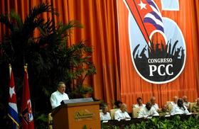Raúl Castro en la inauguración del VI Congreso del Partido Comunista de Cuba. Raúl Castro en la inauguración del VI Congreso del Partido Comunista de Cuba