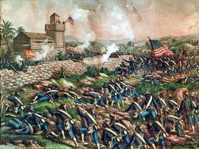 Imagen del asalto del fuerte en la colina de San Juan, durante la Guerra Hispano-Americana