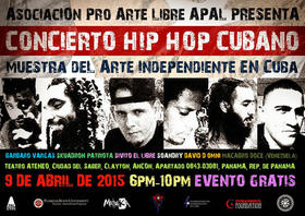 Cartel anunciando el concierto de artistas independientes cubanos en Panamá