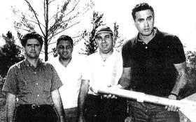De izquierda a derecha, Tony Cuesta, Herminio Díaz, Ramón Font y Armando Romero, poco antes de la incursión por Monte Barreto