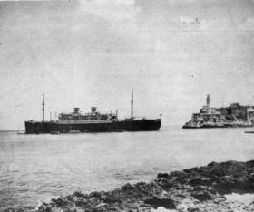 El buque Saint Louis entrando en la bahía de La Habana