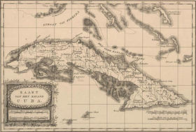 Mapa antiguo de la isla de Cuba. Mapa antiguo de la isla de Cuba