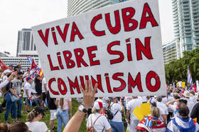 Protesta de exiliados cubanos. Protesta de exiliados cubanos