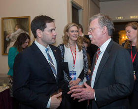 El senador Marco Rubio y John Bolton