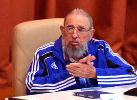 Fidel Castro asiste el 19 de abril de 2016 a la clausura del VII Congreso del Partido Comunista de Cuba (PCC), en el Palacio de las Convenciones en La Habana (Cuba)