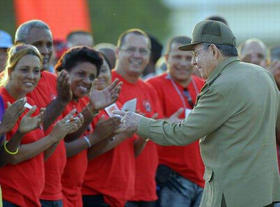 Raúl Castro durante el acto por el 26 de Julio en Guantánamo