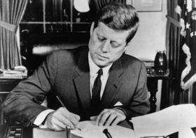 El asesinado presidente estadounidense John F Kennedy