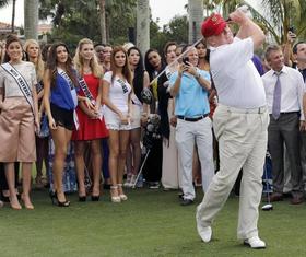 Donald Trump en su campo de golf de la ciudad del Doral, en Miami, Florida
