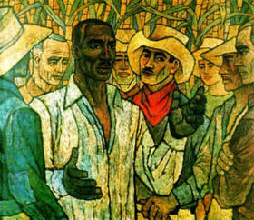 Jesús Menéndez en un óleo sobre cartón de Adigio Benítez Gimeno, de 1958