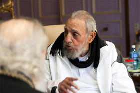 Fidel Castro junto al Patriarca Kirill de la Iglesia Ortodoxa rusa