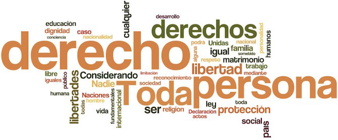 Palabras de la Declaración de los Derechos Humanos Palabras de la Declaración de los Derechos Humanos