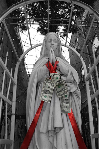Our lady of money. Our lady of money.